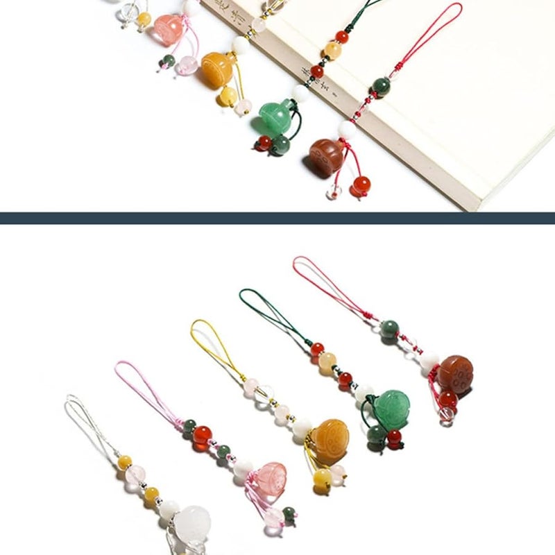 Natural Jade Agate Phone Lanyard with Seed Pod Charm for Women Mobile Decor - Image 3